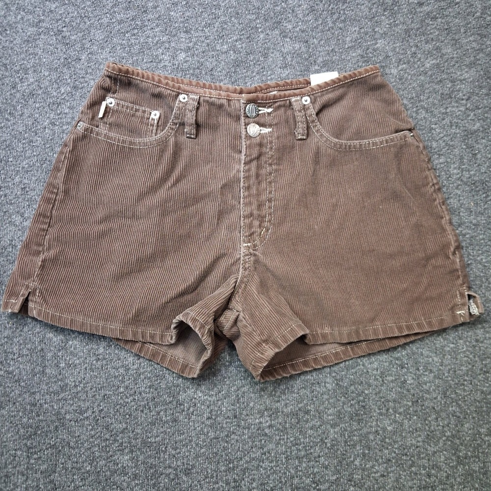 Steele Brown Corduroy Shorts High Waisted Double Button Hip Hugger Size 7 VTG